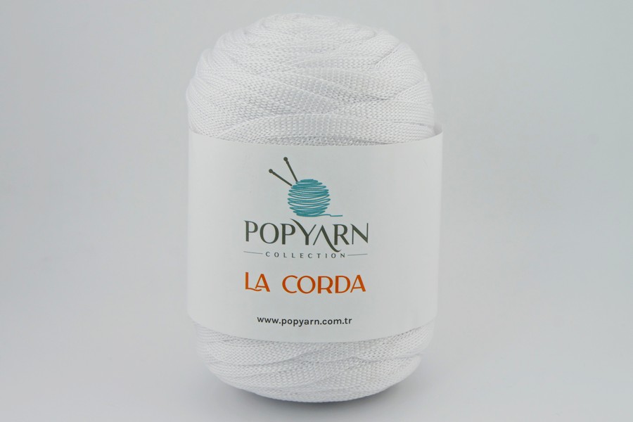 Пряжа La Corda 250гр/100м POPYARN, білий, 1208