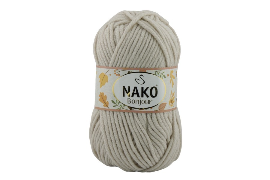 Пряжа Naco bonjour 100гр/110м NAKO, молочний, 23691