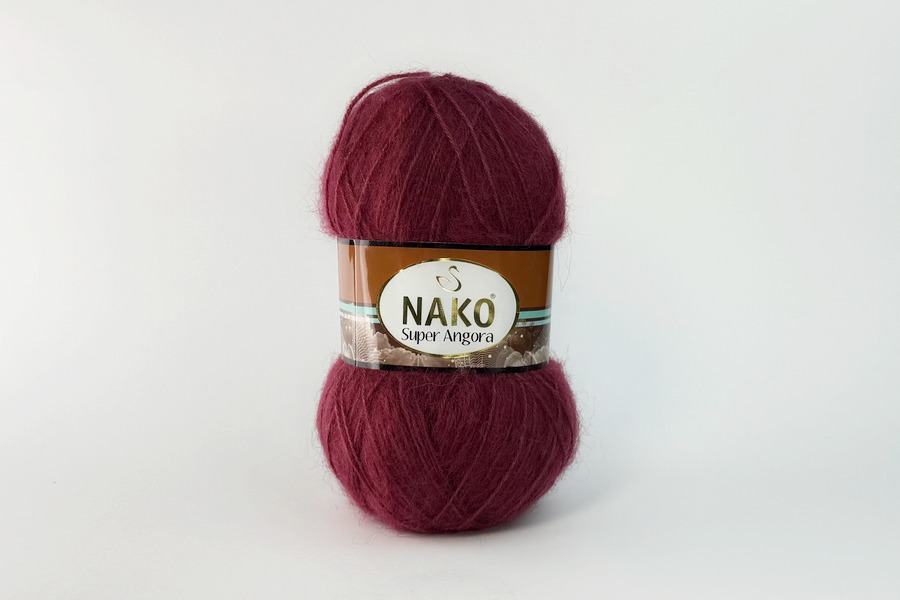 Пряжа Super angora 100гр/395м NAKO, малиновий, 456