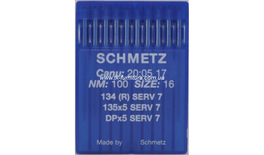 Голки №100 SCHMETZ універсальні, кругле стандартне вістря, DPx5