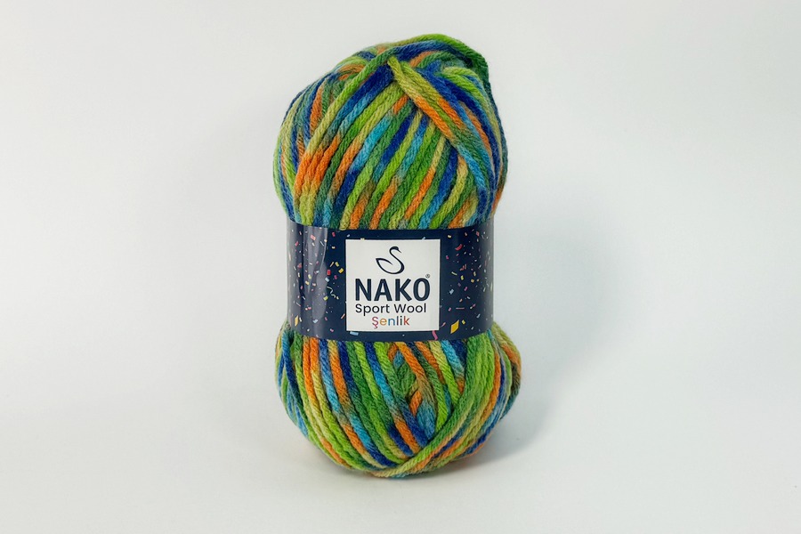 Пряжа Sport wool Senlik 100гр/120м NAKO, секційного фарбування, 87733