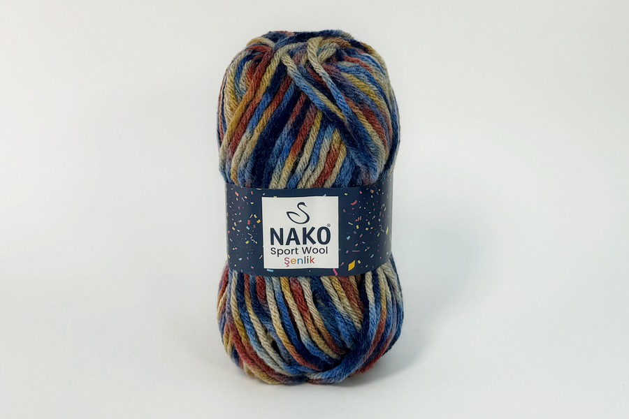 Пряжа Sport wool Senlik 100гр/120м NAKO, секційного фарбування, 87743