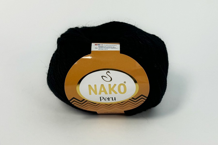 Пряжа Peru 100гр/130м NAKO, чорний, 217
