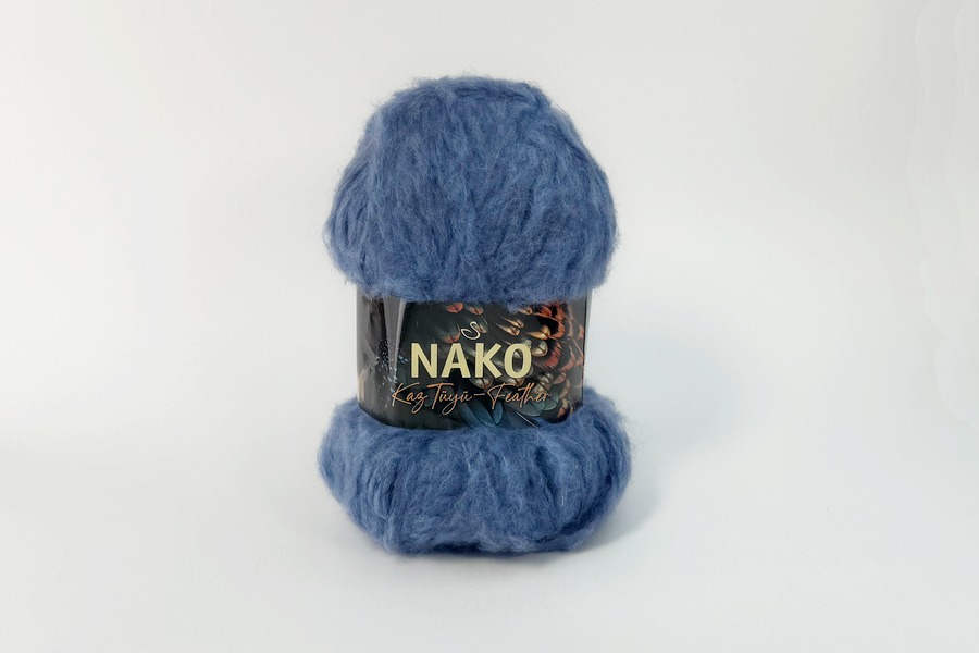 Пряжа KazTuyu Feather 100гр/200м NAKO, волошковий, 11