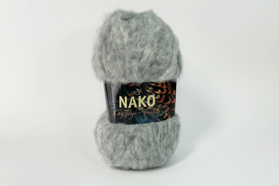 Пряжа KazTuyu Feather 100гр/200м NAKO, сірий