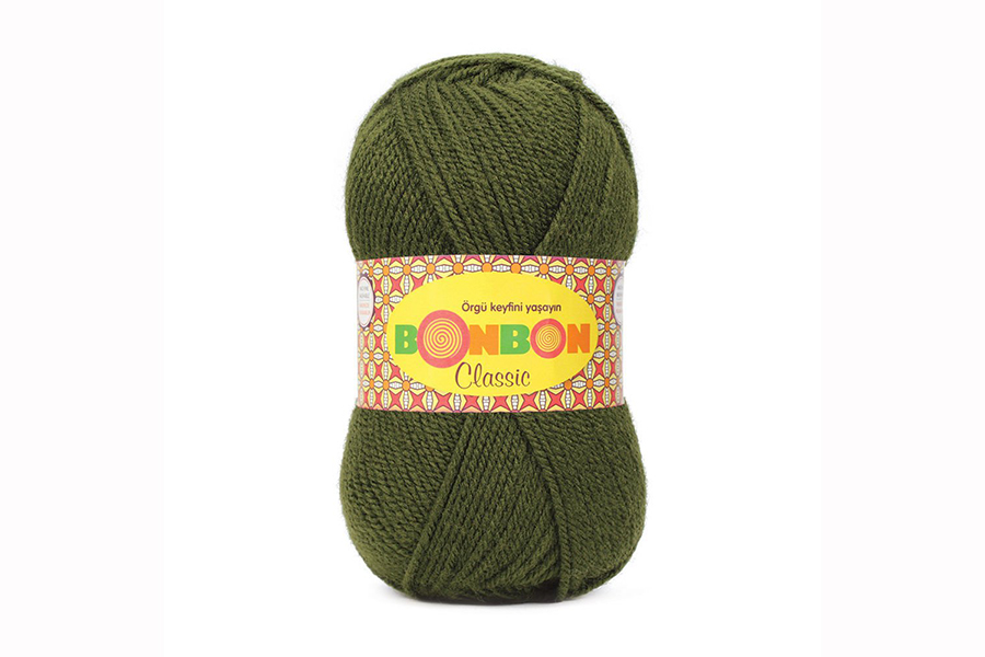 Пряжа Bonbon classic 100гр/200м NAKO, хакі, 98646