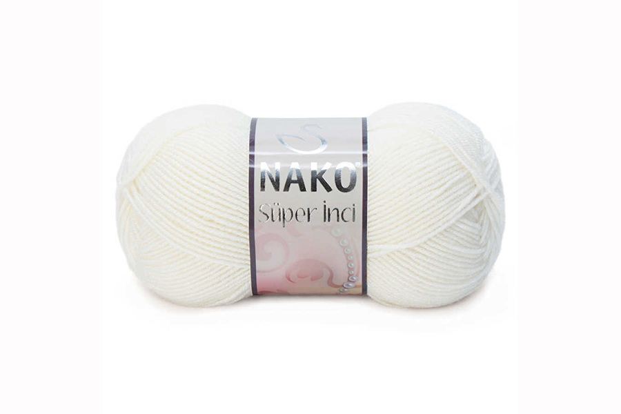 Пряжа Super inci 100гр/260м NAKO, молочний, 300