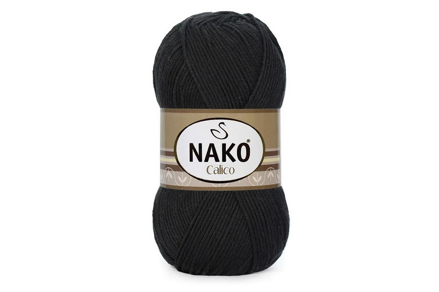 Пряжа Calico 100гр/245м NAKO, чорний, 217