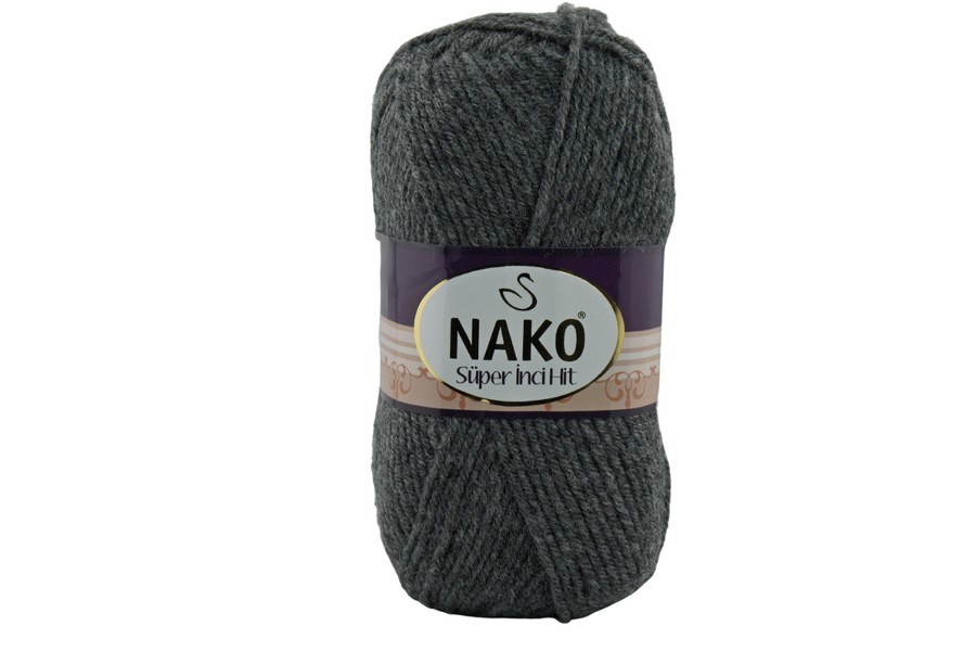 Пряжа Super inci hit 100гр/180м NAKO, сірий, 193