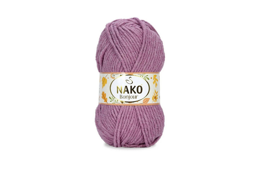 Пряжа Naco bonjour 100гр/110м NAKO, бузковий, 23693