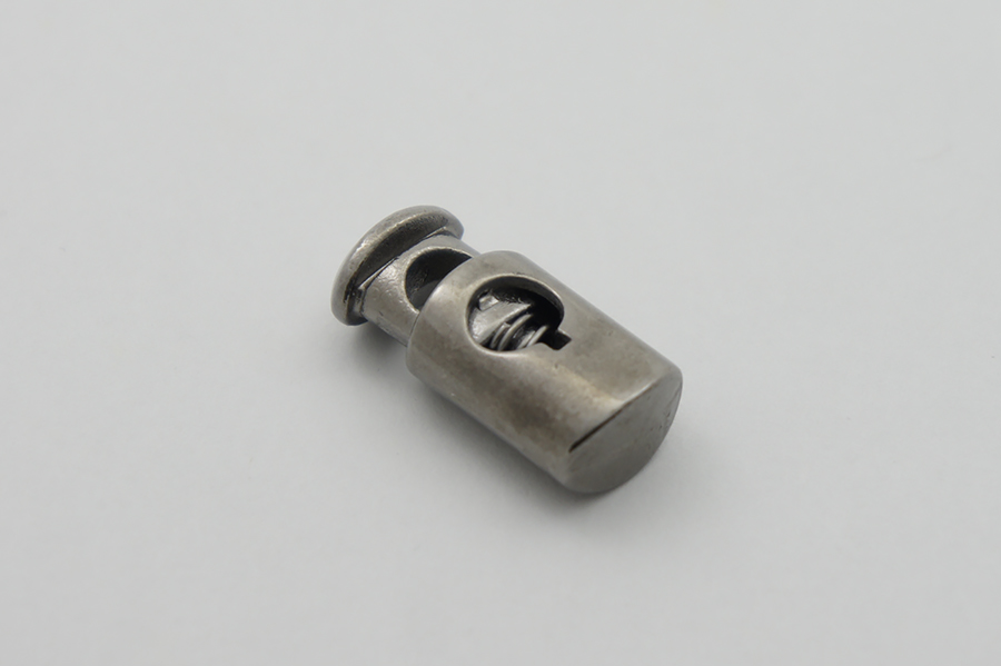 Фіксатор для шнура металевий, 12 x 25 мм Mertbutton, нікель чорний, MTL 131-b.nik