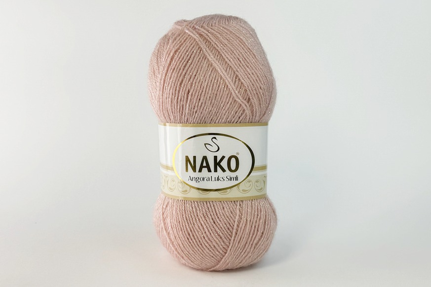 Пряжа 100гр/550м Angora Luks Simli, пудровий, 11251