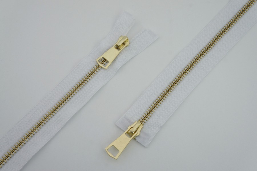 Блискавка T5, 2 замки, gold. 110 см MH, білий