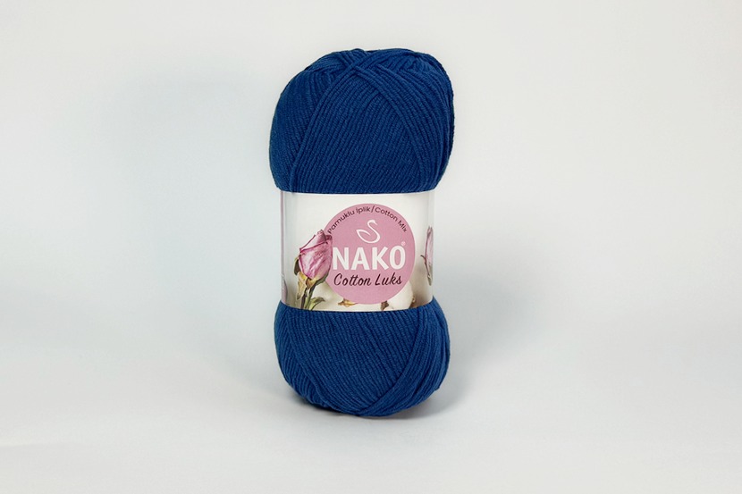 Пряжа Cotton Lux 100гр/330м NAKO, синій, 97562