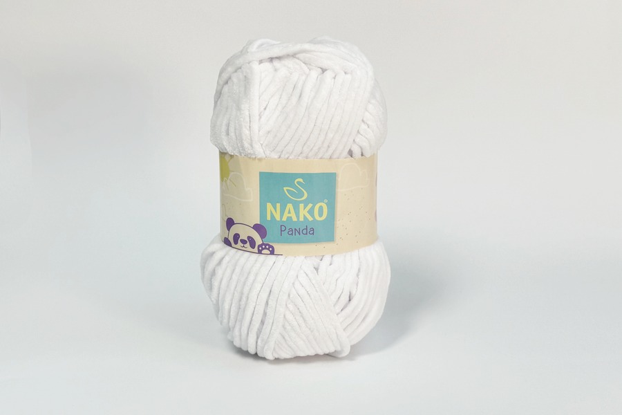 Пряжа Nako panda 100гр/120м, білий, 208
