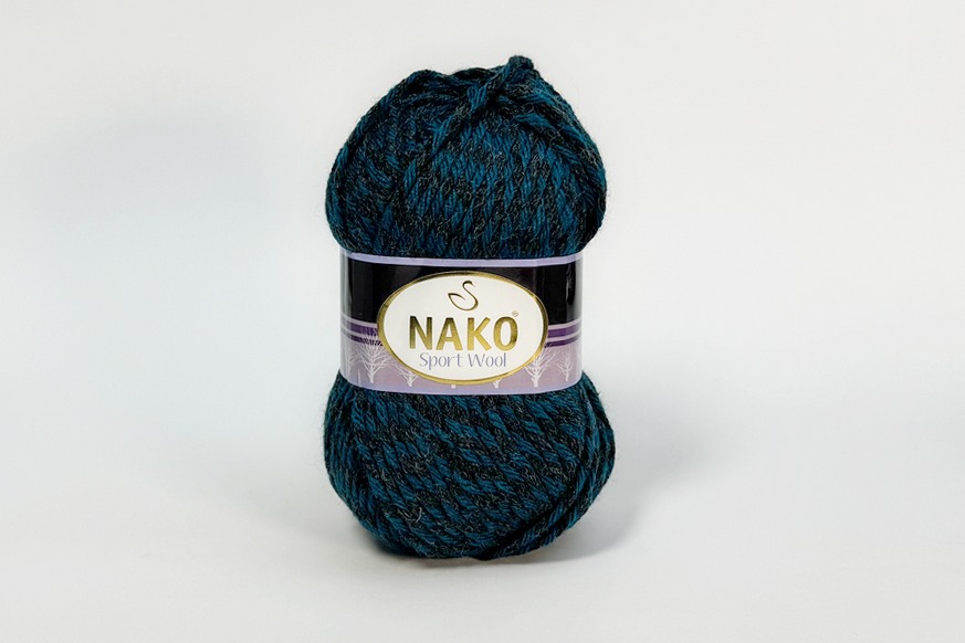 Пряжа Sport wool 100гр/120м NAKO, бірюзовий, 21341