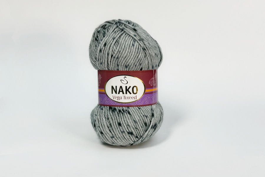 Пряжа Vega Tweed 100гр/195м NAKO, сірий, 35047