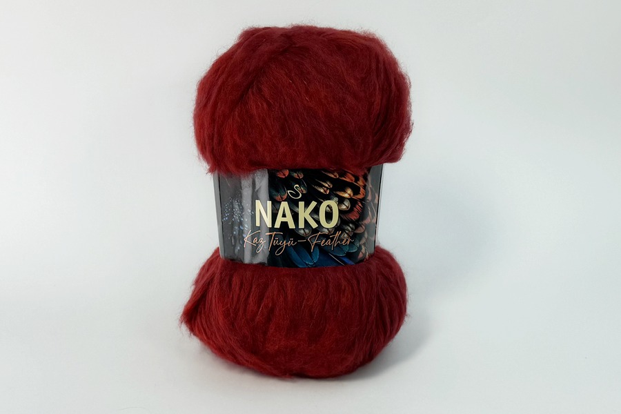 Пряжа KazTuyu Feather 100гр/200м NAKO, червоний, 7