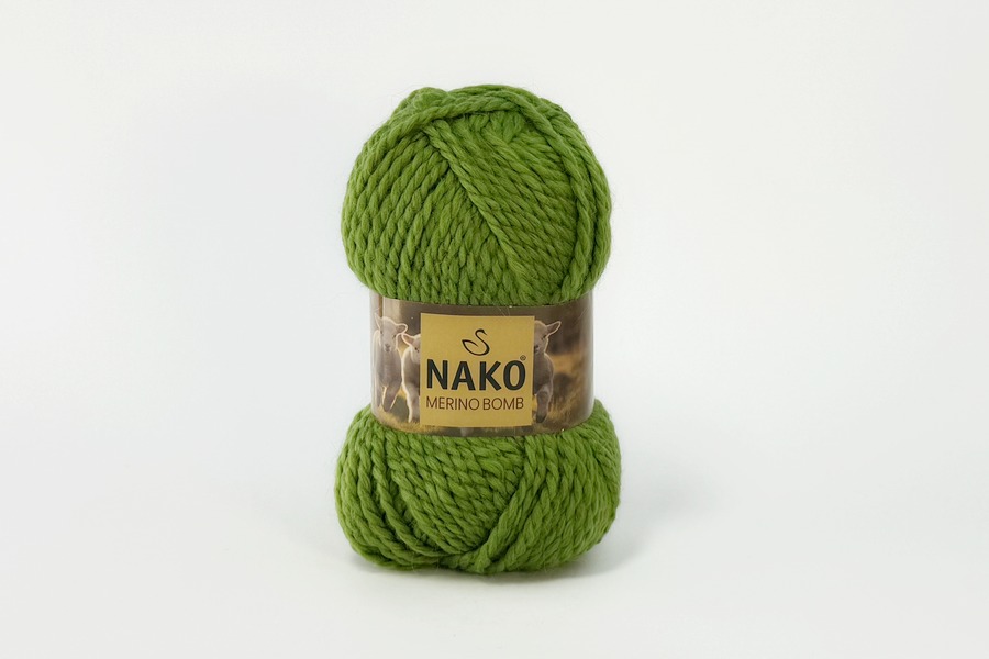 Пряжа Merino Bomb 100гр/120м NAKO, зелений, 10018