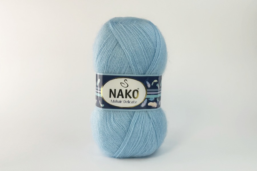 Пряжа Mohair Delikate 100гр/500м NAKO, блакитний, 6119