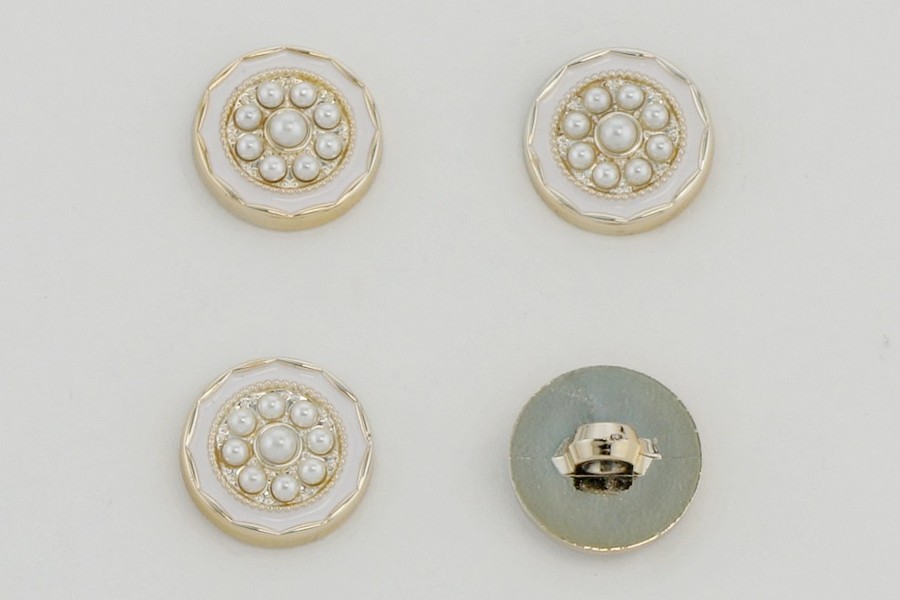 Гудзик 18 мм Mertbutton, білий, KM-02-03-28-999/gold