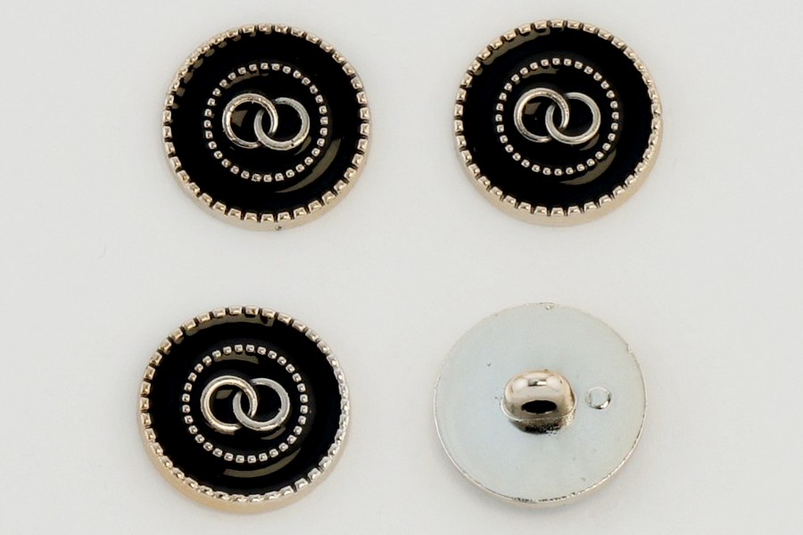 Гудзик 21 мм Mertbutton, чорний, ATS-138-34-000/gold
