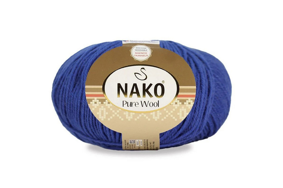 Пряжа 100гр/220м Pure wool, електрик, 5522