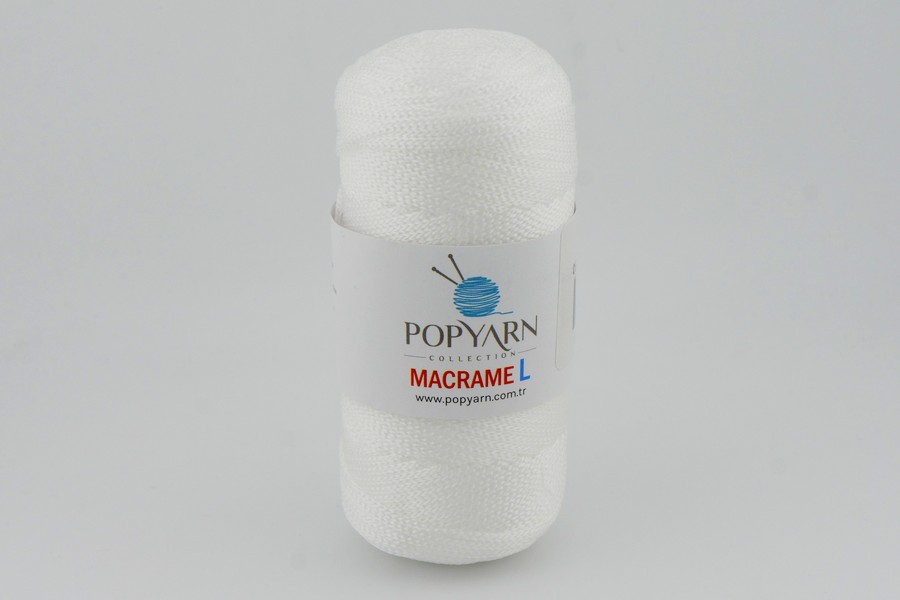 Пряжа Macrame L 100гр/90м POPYARN, білий, 401