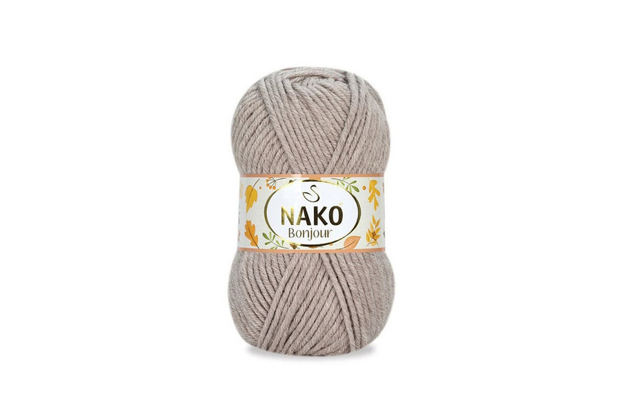 Пряжа Naco bonjour 100гр/110м NAKO, бежевий, 381