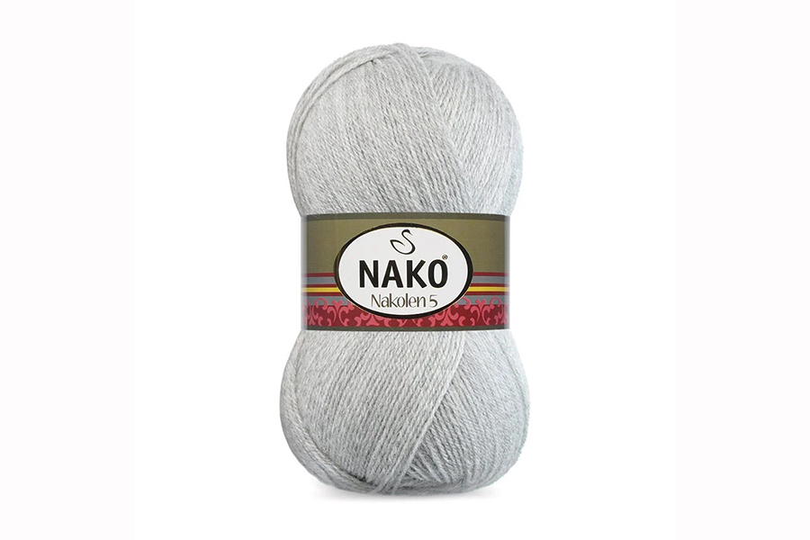 Пряжа 100гр/210м Nakolen, сірий, 195