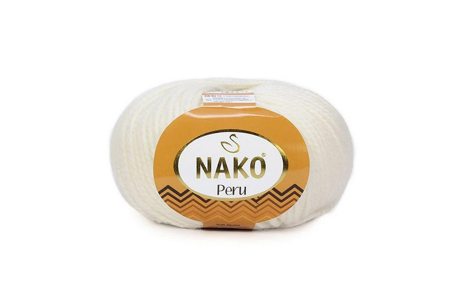 Пряжа Peru 100гр/130м NAKO, молочний, 6730
