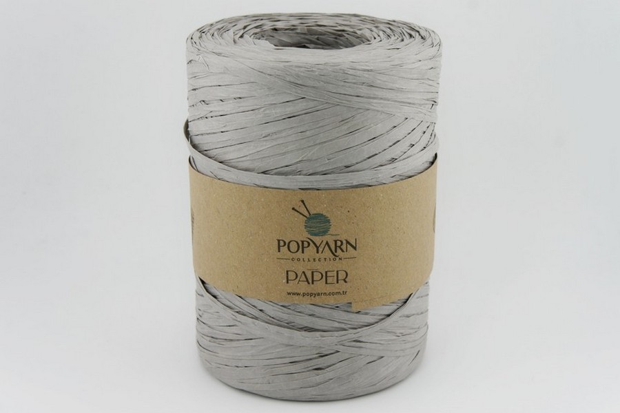 Пряжа Рафія 250гр/360м POPYARN, сірий, 514
