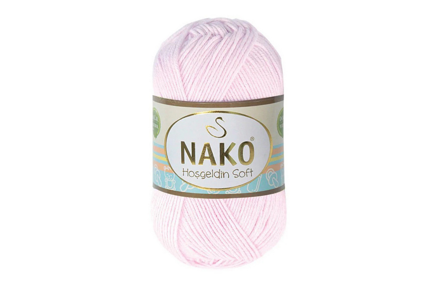 Пряжа Hosgeldin soft 100гр/230м NAKO, рожевий, 10557