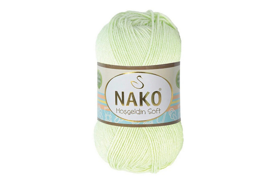 Пряжа Hosgeldin soft 100гр/230м NAKO, салатовий, 10559