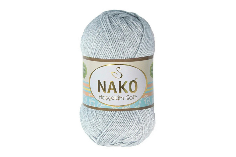 Пряжа Hosgeldin soft 100гр/230м NAKO, блакитний, 4895