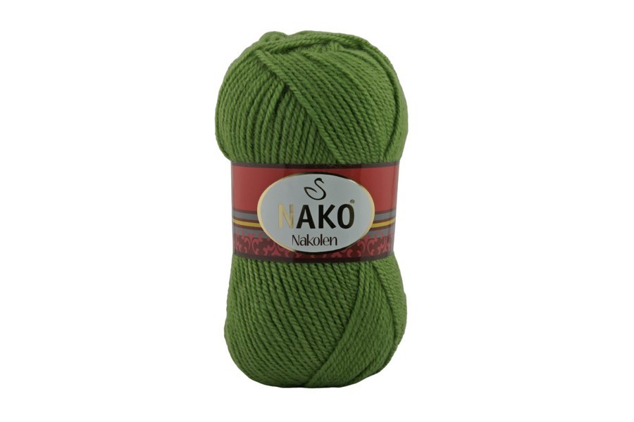 Пряжа 100гр/210м Nakolen, зелений, 10420