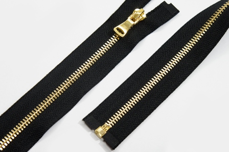 Блискавка T5, 1 замок, gold. 75 см MH, чорний