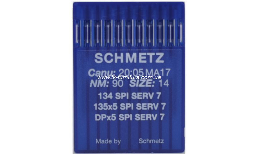 Голки №90 SCHMETZ універсальні, кругле гостре вістря, DPx5 SPI
