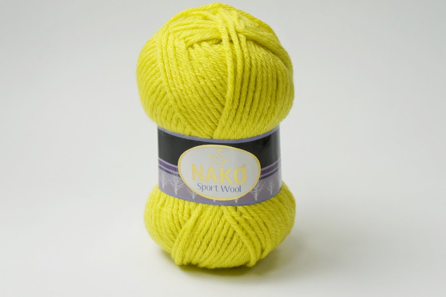 Пряжа Sport wool 100гр/120м NAKO, жовтий, 10633