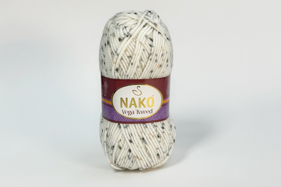 Пряжа Vega Tweed 100гр/195м NAKO, білий, 31752
