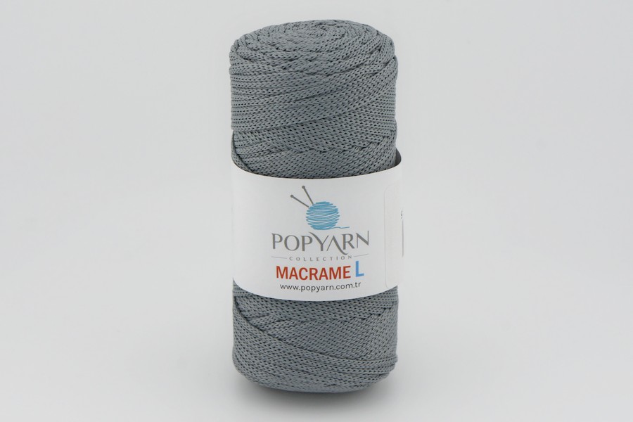 Пряжа Macrame L 100гр/90м POPYARN, сірий, 446