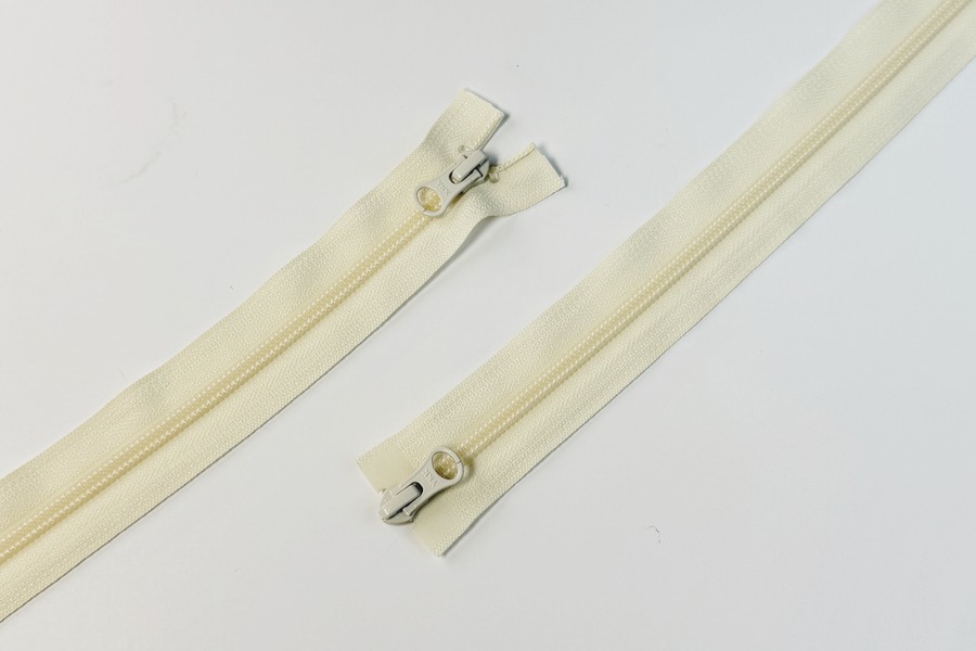 Блискавка YKK, T5, 2 замки, 75 см, біло-молочний