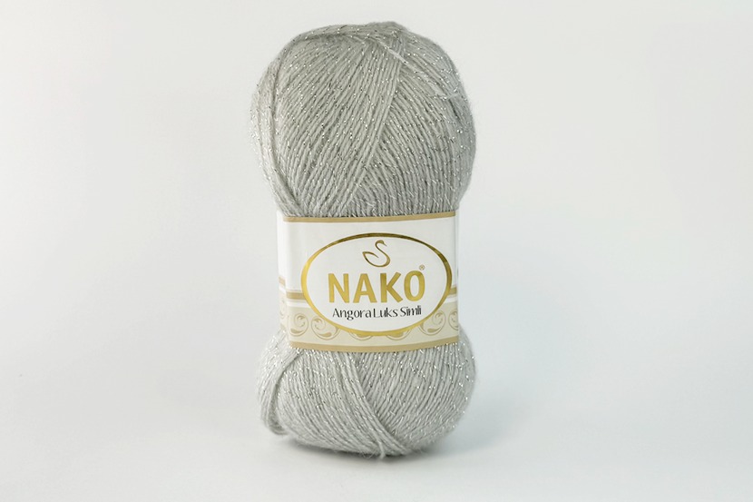 Пряжа 100гр/550м Angora Luks Simli, сірий, 969