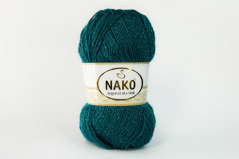 Пряжа 100гр/550м Angora Luks Simli, бірюзовий, 10171
