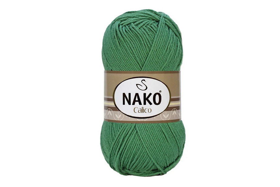 Пряжа Calico 100гр/245м NAKO, зелений, 11914