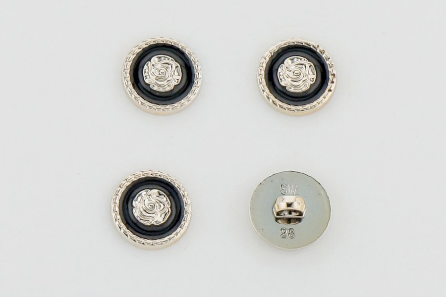Гудзик 18 мм Mertbutton, чорний, FR-18-01-28-000/gold