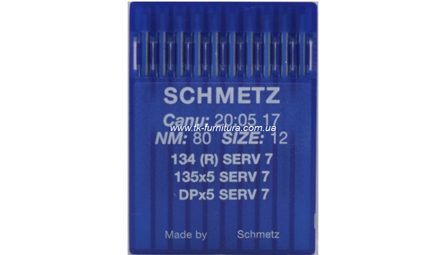 Голки №80 SCHMETZ універсальні, кругле стандартне вістря, DPx5