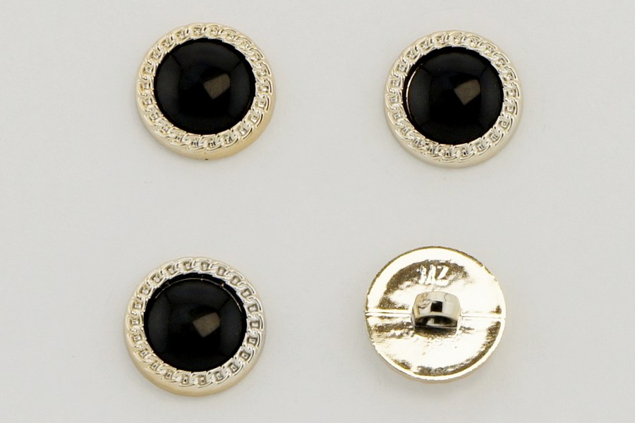 Гудзик 18 мм Mertbutton, чорний, KM-16-01-28-000/gold