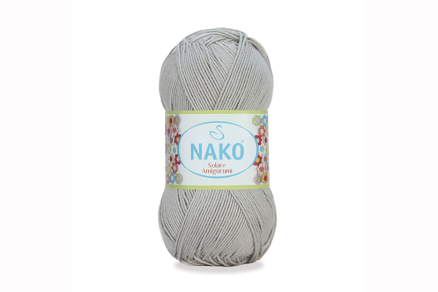 Пряжа Solare amigurumi 100гр/270м NAKO, сірий, 11239