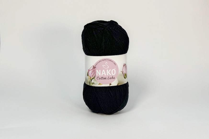 Пряжа Cotton Lux 100гр/330м NAKO, чорний, 97568